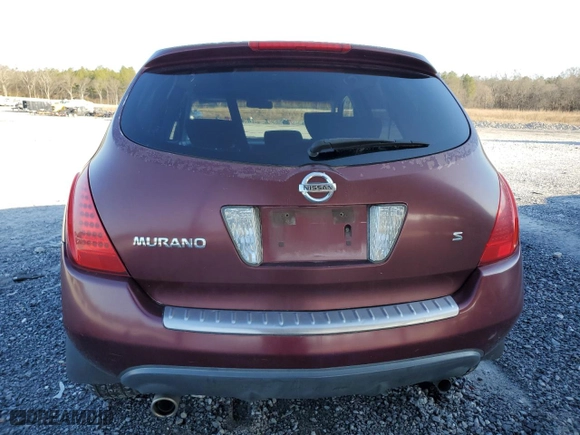 2006 Nissan Murano S with VIN JN8AZ08T56W428519, listed as a Copart auction lot 43632275 with 258,398 mi miles and Salvage Title. Bid and sale history available at carsss.com. Image 6.