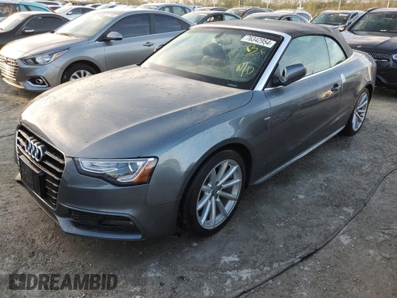 2016 Audi A5 Premium Plus with VIN WAUM2AFH2GN000803, listed as a Copart auction lot 76342954 with 0 mi miles and Non Repairable. Bid and sale history available at carsss.com. Image 1.