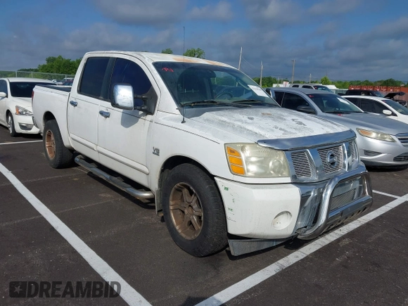 2004 Nissan Titan LE with VIN 1N6AA07A34N517511, listed as a IAAI auction lot 42250560 with 122,189 mi miles and . Bid and sale history available at DreamBid. Image 1.
