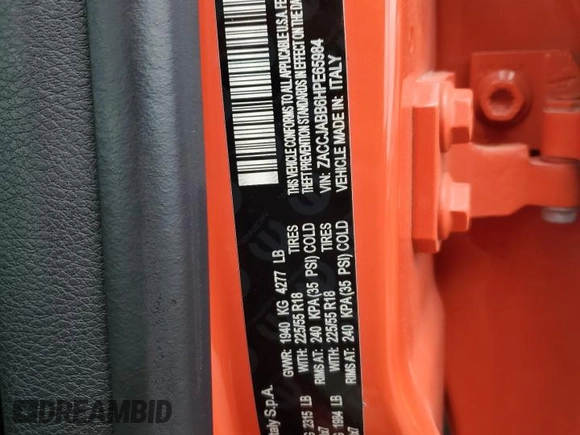 2017 Jeep Renegade Altitude с VIN ZACCJABB6HPE65984, выставлен на аукционе Copart как лот 55086095 с пробегом 109 727 миль миль и Списание • Salvage title. История ставок и продаж доступна на DreamBid. Изображение 12.