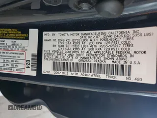 2007 Toyota Tacoma PreRunner with VIN 5TEJU62N87Z392613, listed as a Copart auction lot 53276515 with 138,541 mi miles and Salvage Title. Bid and sale history available at DreamBid. Image 12.