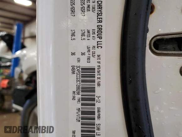 2012 Dodge Journey SXT with VIN 3C4PDCCG3CT288200, listed as a Copart auction lot 80489914 with 169,419 mi miles and Clean title. Bid and sale history available at DreamBid. Image 14.