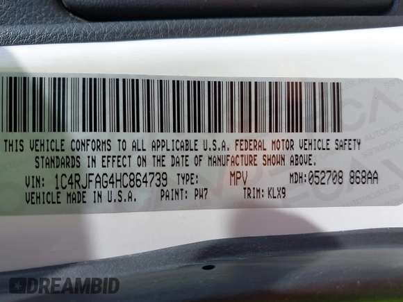 2017 Jeep Grand Cherokee Altitude с VIN 1C4RJFAG4HC864739, выставлен на аукционе IAAI как лот 42525748 с пробегом 159 388 миль миль и . История ставок и продаж доступна на DreamBid. Изображение 9.