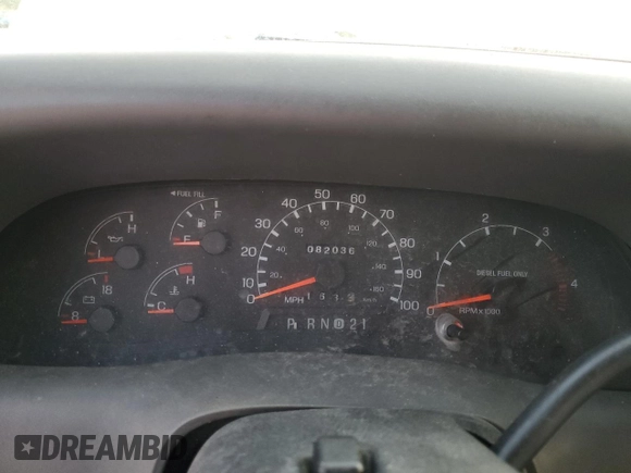 2000 Ford Super Duty F-250 XL with VIN 1FTNF21F7YEA97991, listed as a Copart auction lot 54577544 with 82,036 mi miles and Salvage Title. Bid and sale history available at carsss.com. Image 9.