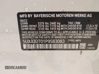 2023 BMW X4 xDrive30i с VIN 5UX33DT01P9S83083, выставлен на аукционе IAAI как лот 42252039 с пробегом Не указан миль и . История ставок и продаж доступна на DreamBid. Изображение 9.