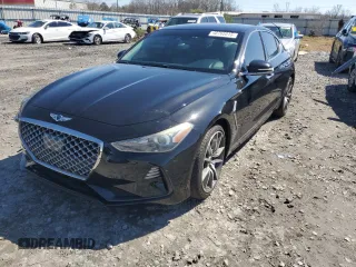 2019 Genesis G70 Sport with VIN KMTG24LA5KU034923, listed as a Copart auction lot 48765615 with 76,429 mi miles and Salvage title. Bid and sale history available at DreamBid. Image 1.
