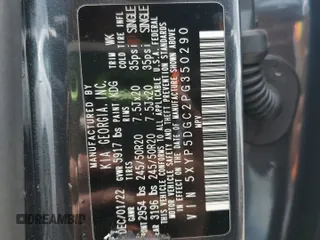 2023 Kia Telluride SX with VIN 5XYP5DGC2PG350290, listed as a Copart auction lot 55457495 with 45,330 mi miles and Salvage title. Bid and sale history available at DreamBid. Image 13.
