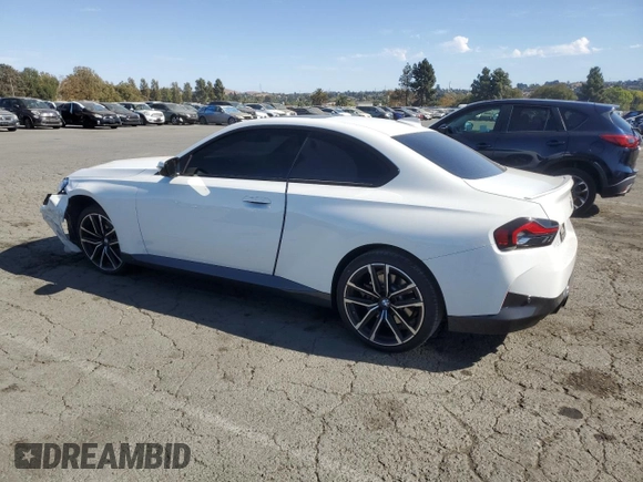 2022 BMW 2 Series 230i with VIN 3MW23CM07N8C54794, listed as a Copart auction lot 74959954 with 57,953 mi miles and Salvage Title. Bid and sale history available at carsss.com. Image 2.