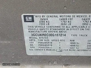 2014 Chevrolet Silverado 1500 LT with VIN 3GCUKREC0EG187214, listed as a IAAI auction lot 41490238 with 145,852 mi miles. Bid and sale history available at carsss.com. Image 9.