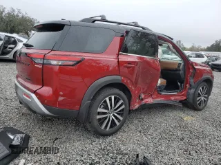 2024 Nissan Pathfinder Platinum with VIN 5N1DR3DH9RC210841, listed as a Copart auction lot 46792795 with 23,164 mi miles and Salvage title. Bid and sale history available at DreamBid. Image 3.