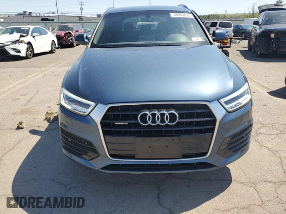 2018 Audi Q3 Premium Plus with VIN WA1JCCFS1JR011991, listed as a Copart auction lot 55063625 with 57,962 mi miles and Salvage title. Bid and sale history available at DreamBid. Image 5.