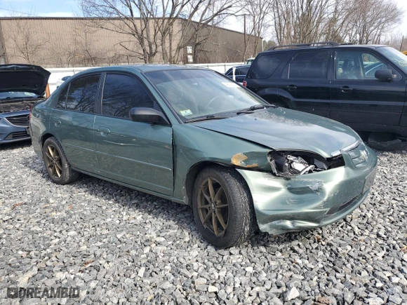 2003 Honda Civic LX with VIN 2HGES16673H607788, listed as a Copart auction lot 48729275 with 141,194 mi miles and Clean Title. Bid and sale history available at carsss.com. Image 4.
