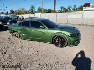 2022 Dodge Charger SRT Hellcat Widebody with VIN 2C3CDXL92NH136142, listed as a Copart auction lot 77452354 with 9,386 mi miles and Salvage Title. Bid and sale history available at carsss.com. Image 11.