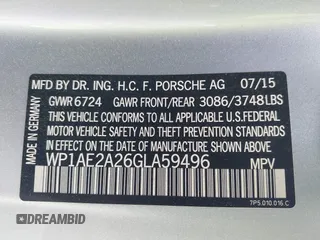 2016 Porsche Cayenne S E-Hybrid with VIN WP1AE2A26GLA59496, listed as a IAAI auction lot 41884022 with 85,386 mi miles and . Bid and sale history available at DreamBid. Image 9.