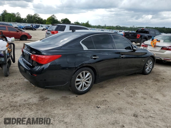 2014 Infiniti Q50 Premium with VIN JN1BV7AP6EM680844, listed as a Copart auction lot 60309715 with 182,173 mi miles and Salvage title. Bid and sale history available at DreamBid. Image 3.