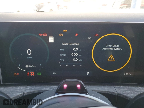 2025 Hyundai Santa Fe Calligraphy with VIN 5NMP5DG1XSH025481, listed as a Copart auction lot 46890225 with 2,152 mi miles and Salvage title. Bid and sale history available at DreamBid. Image 9.