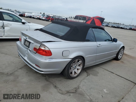 2003 BMW 3 Series 325Ci with VIN WBABS33433PG90518, listed as a Copart auction lot 45570895 with 142,398 mi miles and Salvage Title. Bid and sale history available at carsss.com. Image 3.
