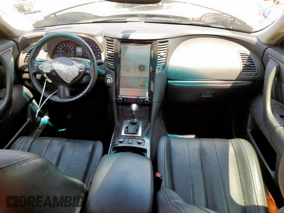 2015 Infiniti QX70 with VIN JN8CS1MW1FM481491, listed as a Copart auction lot 58841045 with 196,155 mi miles and Salvage title. Bid and sale history available at DreamBid. Image 8.