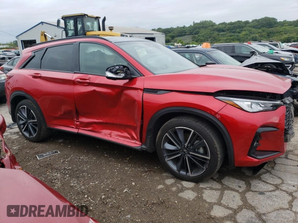 2023 Infiniti QX50 Sport with VIN 3PCAJ5FB4PF122220, listed as a Copart auction lot 66588284 with 8,176 mi miles and Salvage Title. Bid and sale history available at DreamBid. Image 4.