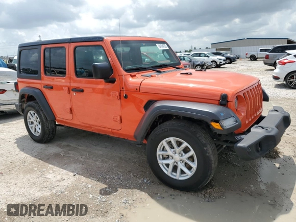 2023 Jeep Wrangler Sport S with VIN 1C4HJXDG7PW675321, listed as a Copart auction lot 54154795 with 10,269 mi miles and Salvage Title. Bid and sale history available at DreamBid. Image 4.