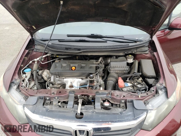 2012 Honda Civic EX with VIN 19XFB2F83CE053591, listed as a Copart auction lot 50392235 with 137,410 mi miles and Salvage Title. Bid and sale history available at DreamBid. Image 12.