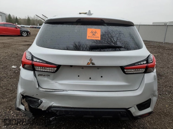 2022 Mitsubishi RVR ES with VIN JA4AHUAU6NU605236, listed as a Copart auction lot 80027834 with 0 mi miles and Salvage Title. Bid and sale history available at carsss.com. Image 6.