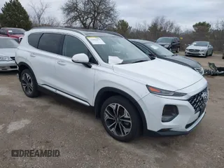 2019 Hyundai Santa Fe Ultimate with VIN 5NMS5CAAXKH131278, listed as a IAAI auction lot 41860473 with 106,654 mi miles and . Bid and sale history available at DreamBid. Image 1.