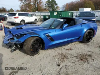 2019 Chevrolet Corvette Grand Sport 1LT with VIN 1G1YW2D73K5114299, listed as a Copart auction lot 82214464 with 56,131 mi miles and Salvage title. Bid and sale history available at DreamBid. Image 1.