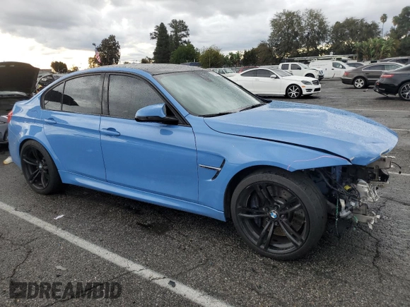 2015 BMW M3 with VIN WBS3C9C54FP805394, listed as a Copart auction lot 81572603 with 106,288 mi miles. Bid and sale history available at carsss.com. Image 4.