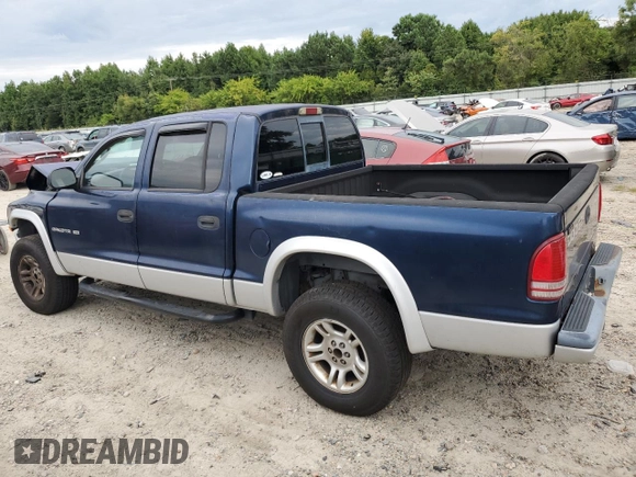 2002 Dodge Dakota SLT with VIN 1B7HG48N42S711374, listed as a Copart auction lot 68991894 with 0 mi miles and Clean Title. Bid and sale history available at carsss.com. Image 2.