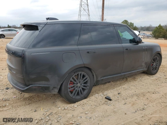 2024 Land Rover Range Rover SE with VIN SALKPBE94RA222080, listed as a Copart auction lot 43706375 with 0 mi miles and Salvage Title. Bid and sale history available at carsss.com. Image 3.