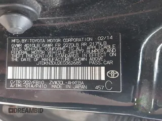 2014 Toyota Prius Four with VIN JTDKN3DU2E0362685, listed as a IAAI auction lot 41820346 with 186,394 mi miles and . Bid and sale history available at DreamBid. Image 9.