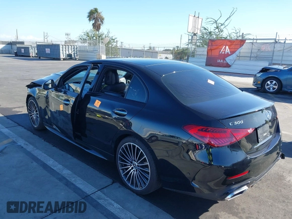 2024 Mercedes-Benz C 300 with VIN W1KAF4GB4RR215932, listed as a IAAI auction lot 40839013 with Not Provided miles and . Bid and sale history available at carsss.com. Image 3.