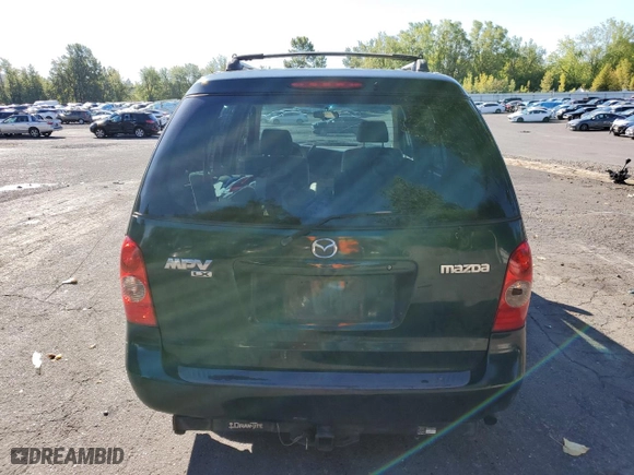 2002 Mazda MPV LX with VIN JM3LW28JX20326726, listed as a Copart auction lot 73324344 with 204,013 mi miles and Salvage Title. Bid and sale history available at carsss.com. Image 6.