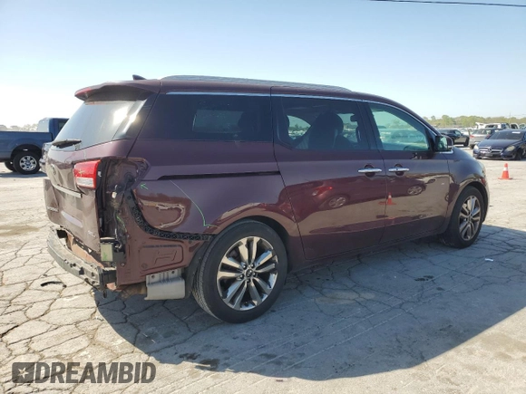 2015 Kia Sedona SX-L with VIN KNDME5C17F6026654, listed as a Copart auction lot 53024285 with 142,351 mi miles and Salvage Title. Bid and sale history available at DreamBid. Image 3.