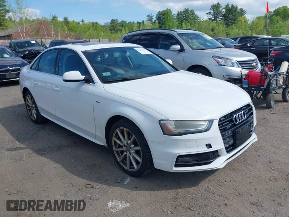 2015 Audi A4 Premium with VIN WAUDFAFL4FA016306, listed as a IAAI auction lot 42267855 with 140,647 mi miles and . Bid and sale history available at DreamBid. Image 1.