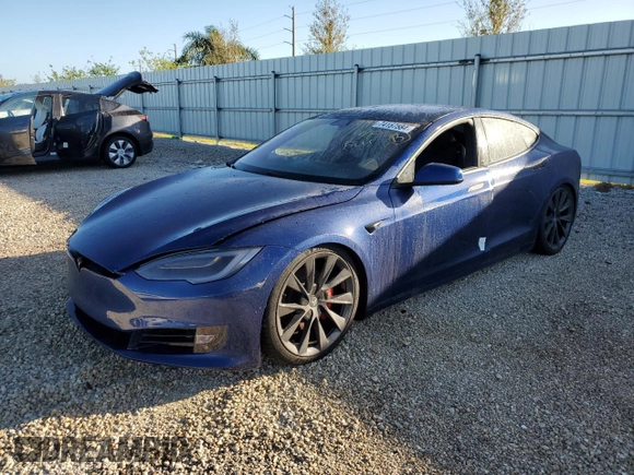 2020 Tesla Model S Performance with VIN 5YJSA1E40LF389106, listed as a Copart auction lot 74157584 with Not provided miles and Salvage title. Bid and sale history available at DreamBid. Image 1.