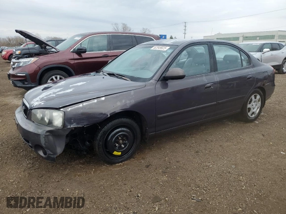 2002 Hyundai Elantra GLS with VIN KMHDN45D42U292698, listed as a Copart auction lot 52349925 with 99,424 mi miles and Salvage title. Bid and sale history available at DreamBid. Image 1.