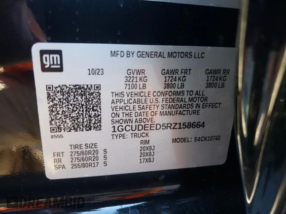2024 Chevrolet Silverado 1500 RST with VIN 1GCUDEED5RZ158664, listed as a Copart auction lot 82283554 with 15,493 mi miles and Salvage Title. Bid and sale history available at carsss.com. Image 12.