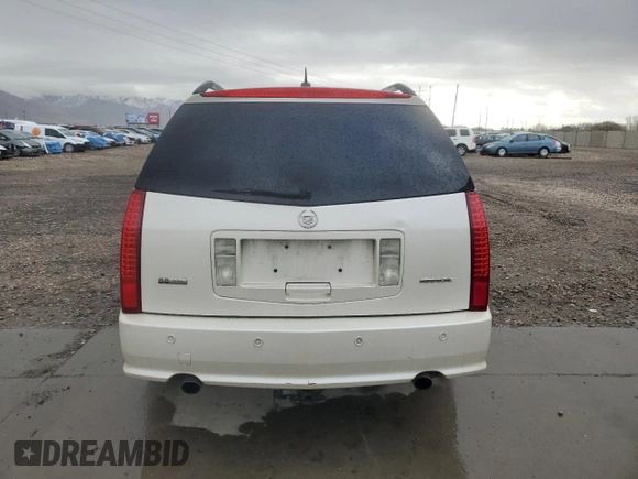 2008 Cadillac SRX with VIN 1GYEE63A280100878, listed as a Copart auction lot 43991375 with 157,092 mi miles and Salvage Title. Bid and sale history available at carsss.com. Image 6.