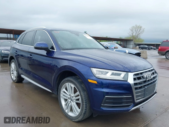 2018 Audi Q5 Premium Plus z VIN WA1BNAFY5J2104383, wystawiony jako IAAI lot #41939168 z przebiegiem 119 503 mil mil oraz . Historia ofert i sprzedaży dostępna na DreamBid. Obrazek 1.