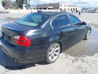 2007 BMW 3 Series 335i with VIN WBAVB735X7PA86225, listed as a IAAI auction lot 41796431 with 142,500 mi miles. Bid and sale history available at carsss.com. Image 4.