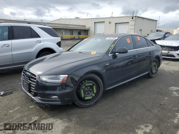 2014 Audi A4 Premium Plus with VIN WAUEFAFL1EN039909, listed as a Copart auction lot 43622895 with 83,143 mi miles and Salvage Title. Bid and sale history available at carsss.com. Image 1.