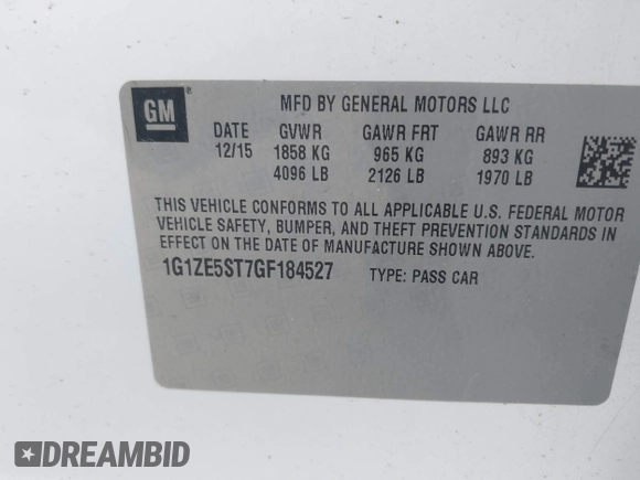 2016 Chevrolet Malibu LT with VIN 1G1ZE5ST7GF184527, listed as a IAAI auction lot 41827123 with 80,823 mi miles and . Bid and sale history available at DreamBid. Image 9.