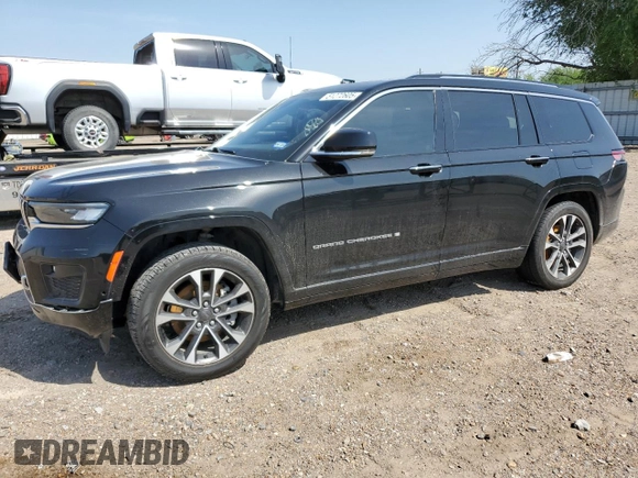 2022 Jeep Grand Cherokee Overland z VIN 1C4RJJDG3N8582038, wystawiony jako Copart lot #51272605 z przebiegiem 58 155 mil mil oraz Szkoda całkowita • Salvage title. Historia ofert i sprzedaży dostępna na DreamBid. Obrazek 1.