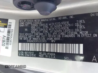 2005 Toyota Sienna CE with VIN 5TDZA23CX5S322655, listed as a IAAI auction lot 41884933 with 181,496 mi miles. Bid and sale history available at carsss.com. Image 9.