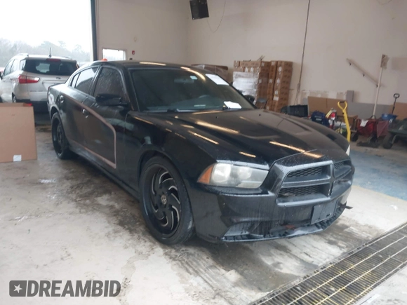 2012 Dodge Charger Police with VIN 2C3CDXAG3CH305132, listed as a IAAI auction lot 41555619 with 128,777 mi miles. Bid and sale history available at carsss.com. Image 1.