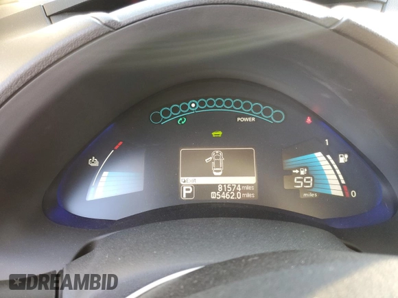 2016 Nissan LEAF SL with VIN 1N4BZ0CP7GC313004, listed as a Copart auction lot 43732005 with 81,574 mi miles and Salvage Title. Bid and sale history available at carsss.com. Image 9.