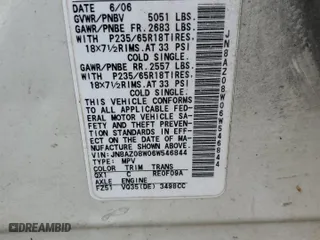 2006 Nissan Murano SE with VIN JN8AZ08W06W546844, listed as a Copart auction lot 69667134 with 0 mi miles and Salvage Title. Bid and sale history available at carsss.com. Image 13.