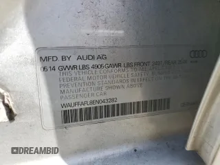 2014 Audi A4 Premium Plus z VIN WAUFFAFL8EN043282, wystawiony jako Copart lot #55174685 z przebiegiem 97 357 mil mil oraz Szkoda całkowita • Salvage title. Historia ofert i sprzedaży dostępna na DreamBid. Obrazek 12.